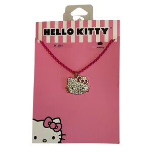 Hello Kitty Sparkling Rhinestones Pink Necklace New With Tags